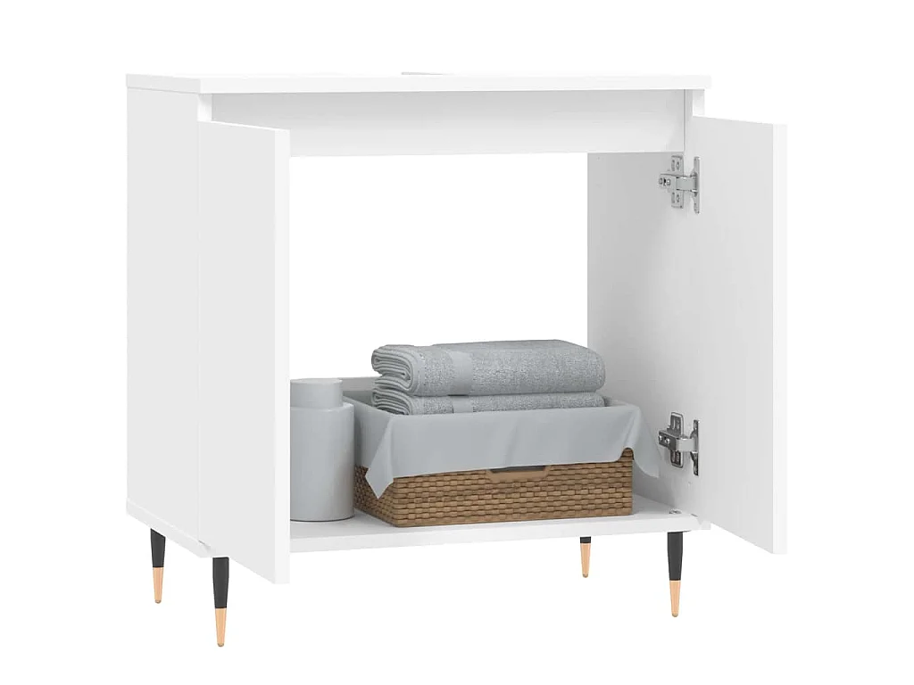 Mobile da Bagno Bianco 58x33x60 cm in Legno Multistrato