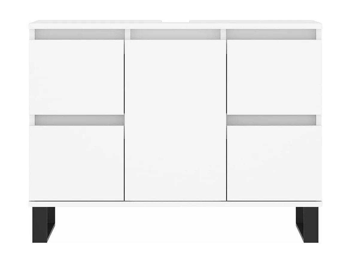 Badschrank Weiß 80x33x60 cm Holzwerkstoff