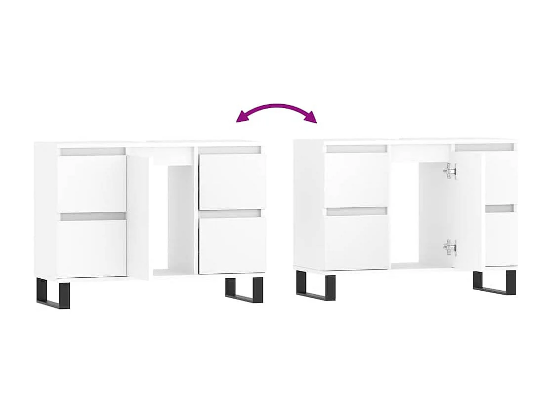 Badschrank Weiß 80x33x60 cm Holzwerkstoff