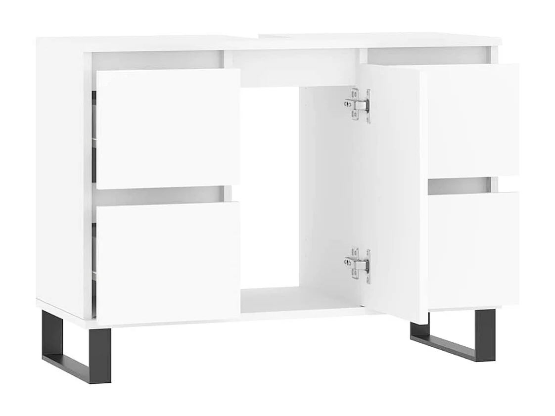 Badkamerkast 80x33x60 cm bewerkt hout wit