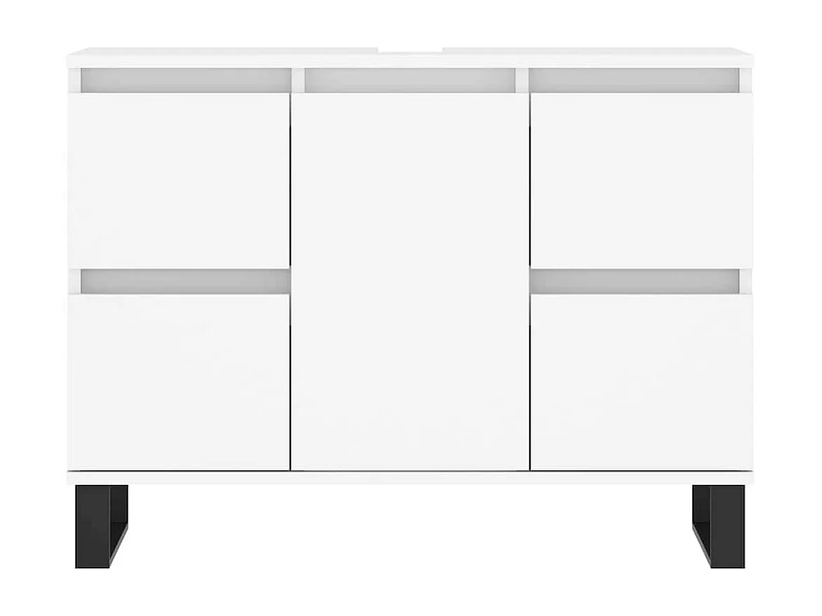 Badkamerkast 80x33x60 cm bewerkt hout wit