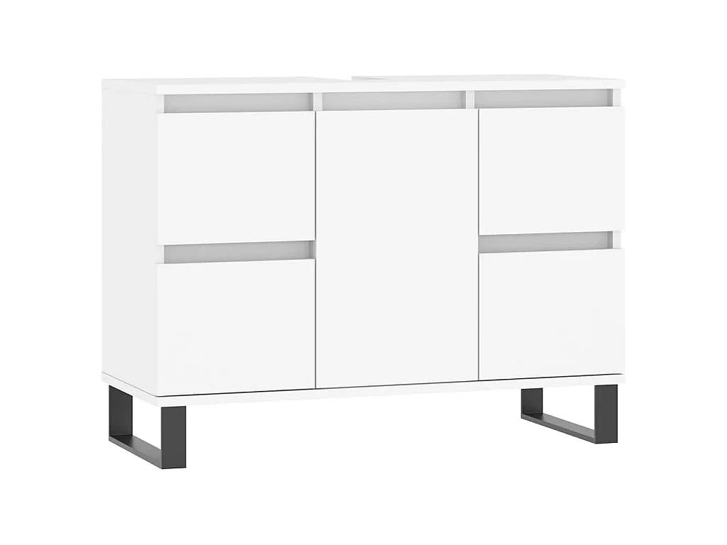 Badkamerkast 80x33x60 cm bewerkt hout wit