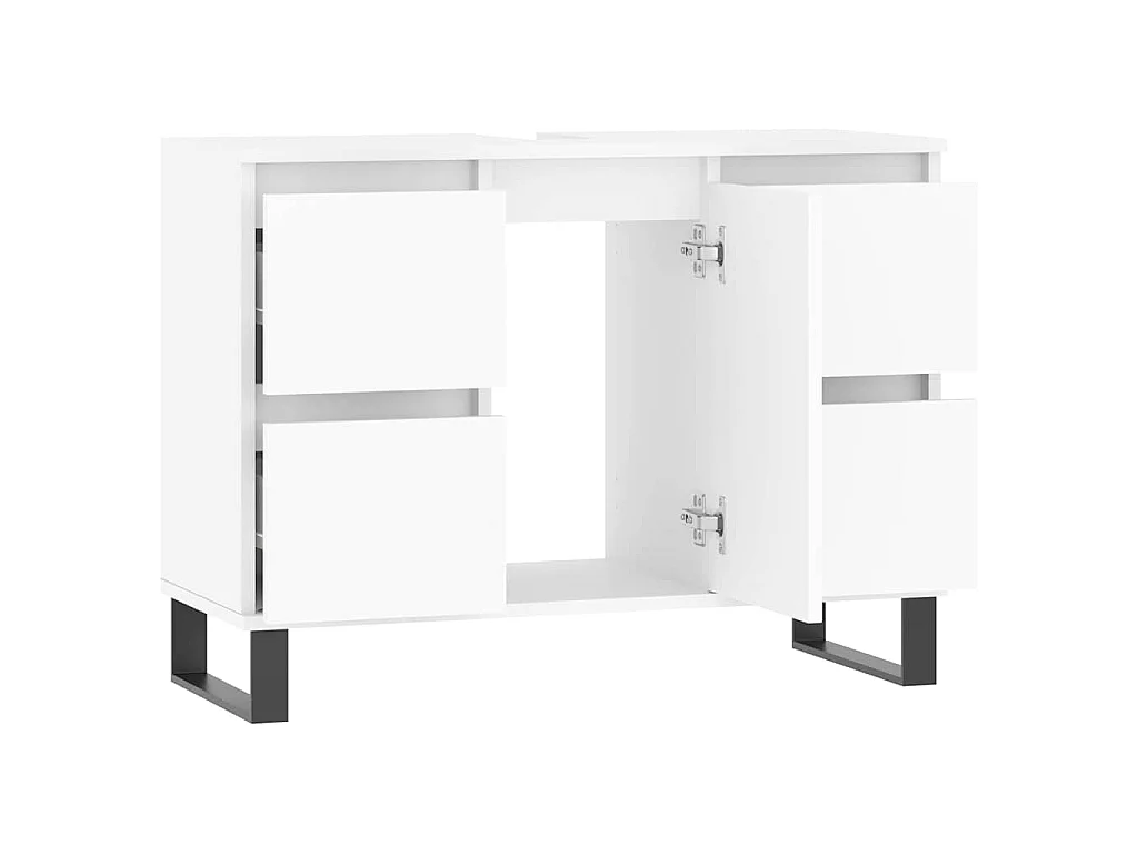 Badkamerkast 80x33x60 cm bewerkt hout wit