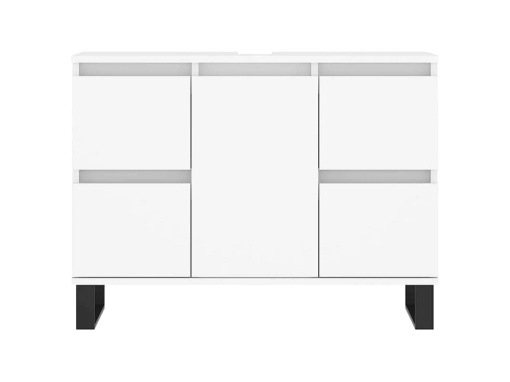 Badkamerkast 80x33x60 cm bewerkt hout wit