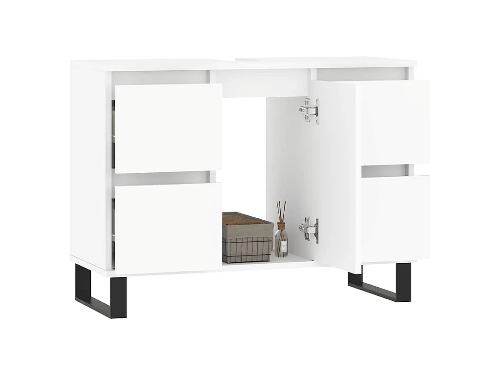 Armoire de salle de bain blanc 80x33x60 cm bois d'ingénierie