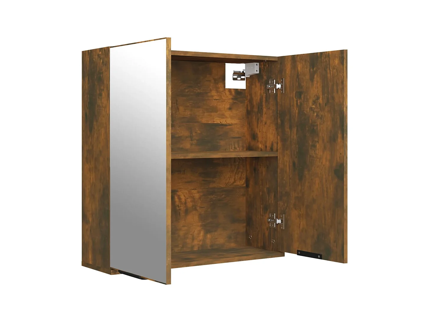 Armoire à miroir de salle de bain Chêne fumé 64x20x67 cm