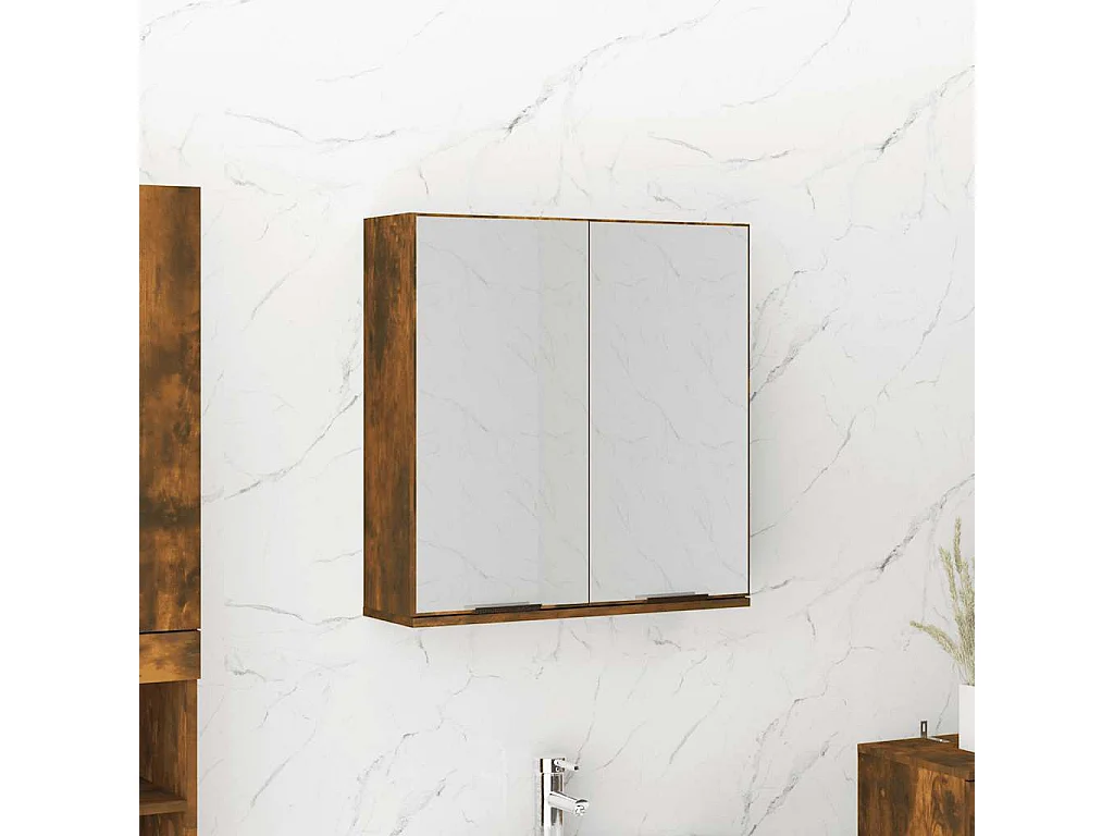 Bad-Spiegelschrank Räuchereiche 64x20x67 cm