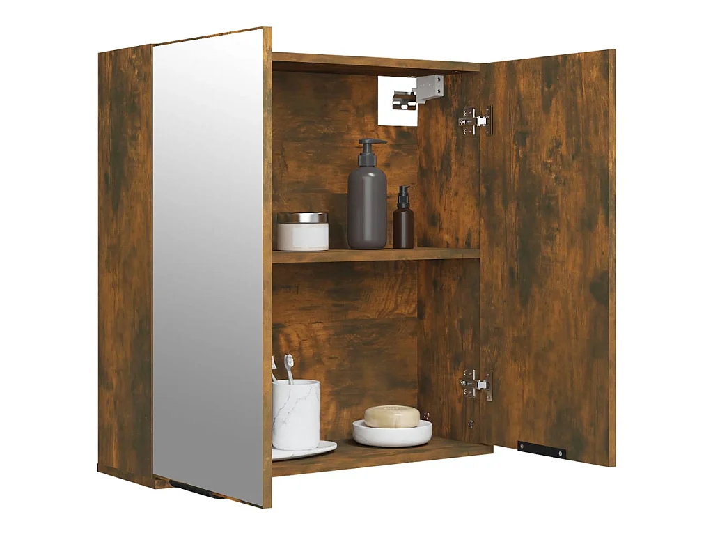 Bad-Spiegelschrank Räuchereiche 64x20x67 cm