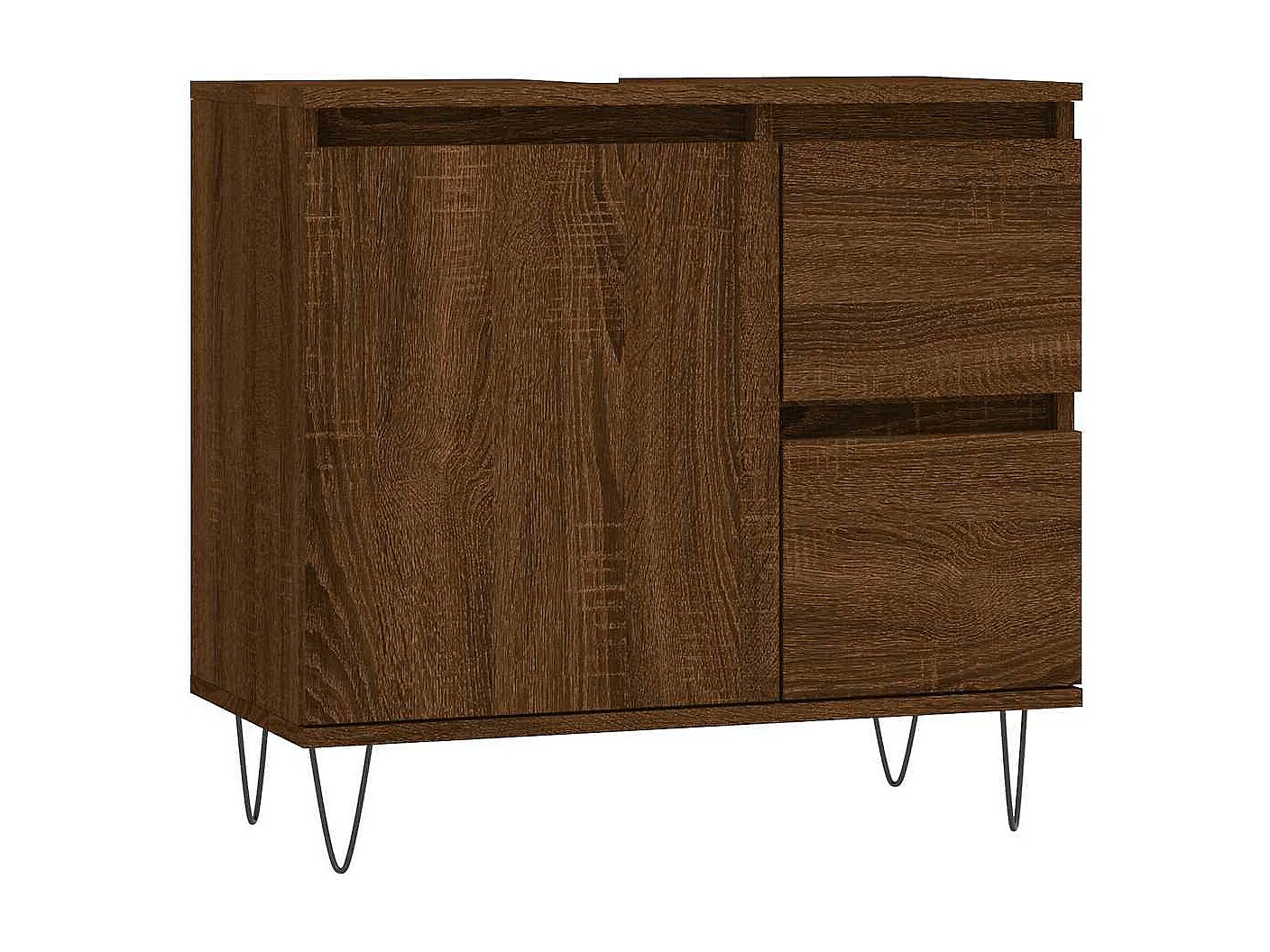 Armoire de bain chêne marron 65x33x60 cm bois d'ingénierie