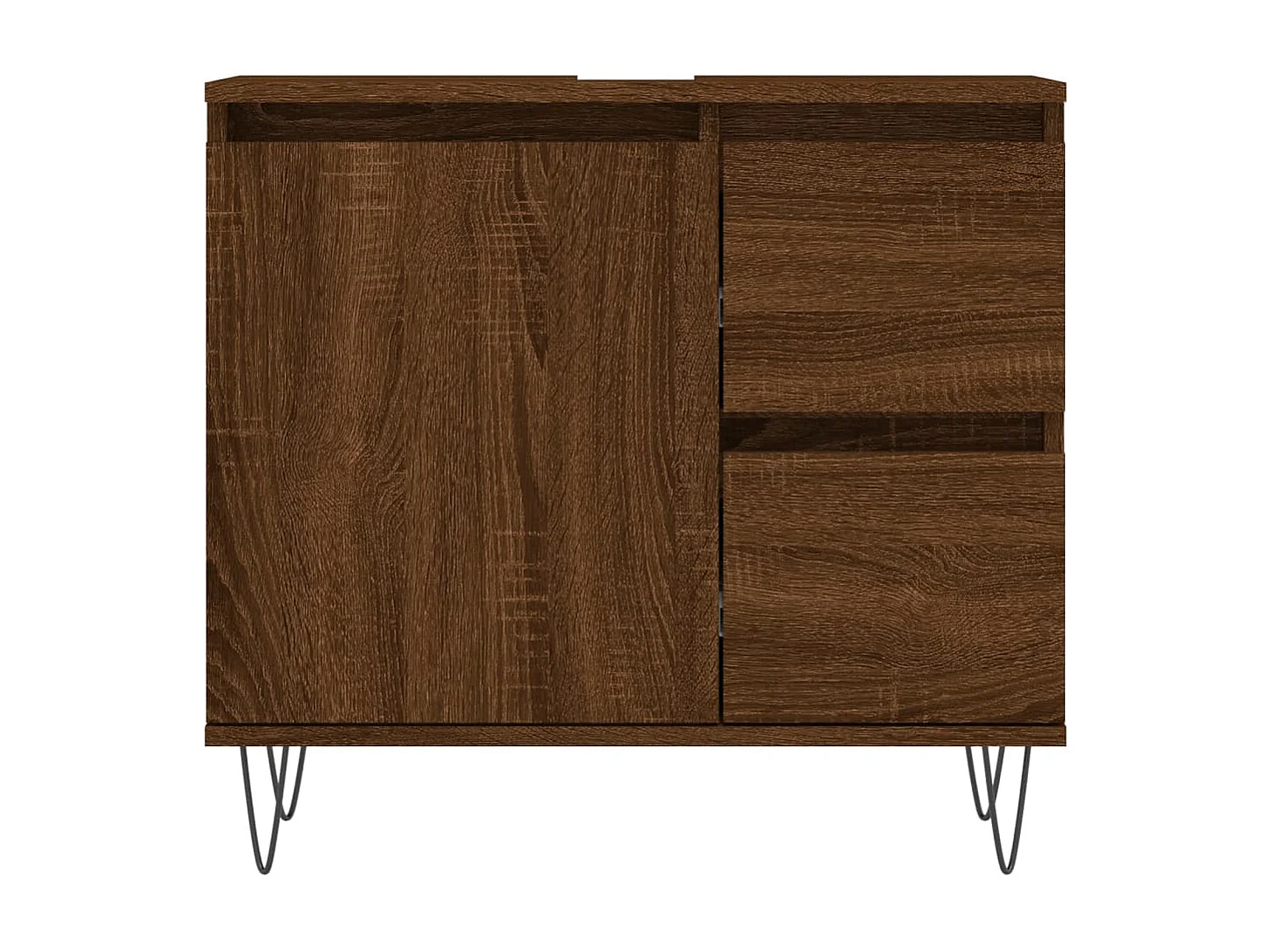 Badschrank Braun Eichen-Optik 65x33x60 cm Holzwerkstoff