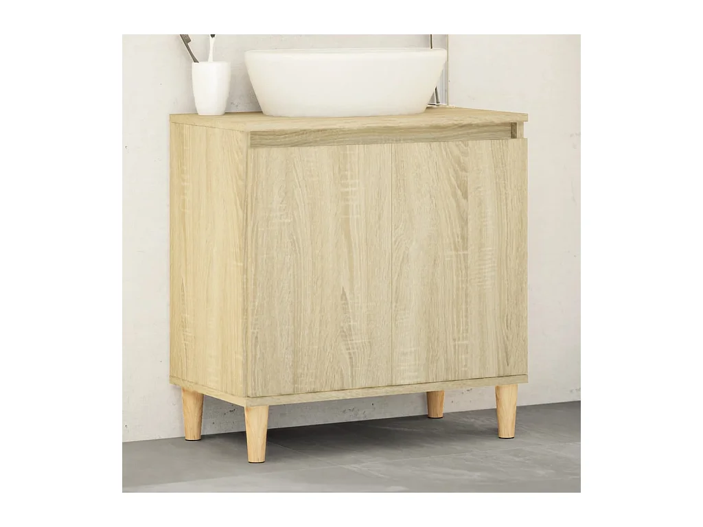 Meuble d'évier chêne sonoma 58x33x60 cm bois d'ingénierie