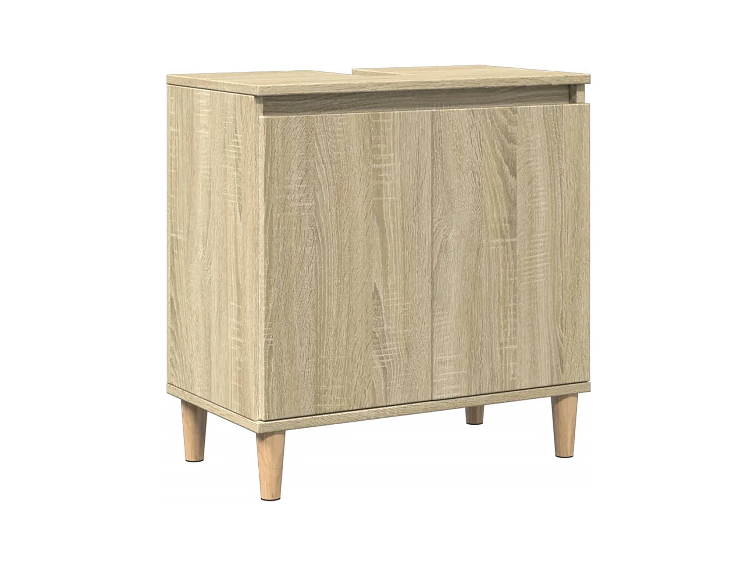 Armario de lavabo madera contrachapada roble Sonoma 58x33x60 cm