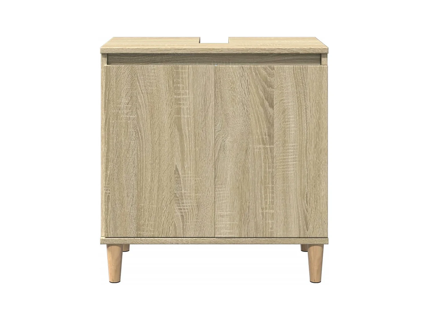 Armario de lavabo madera contrachapada roble Sonoma 58x33x60 cm