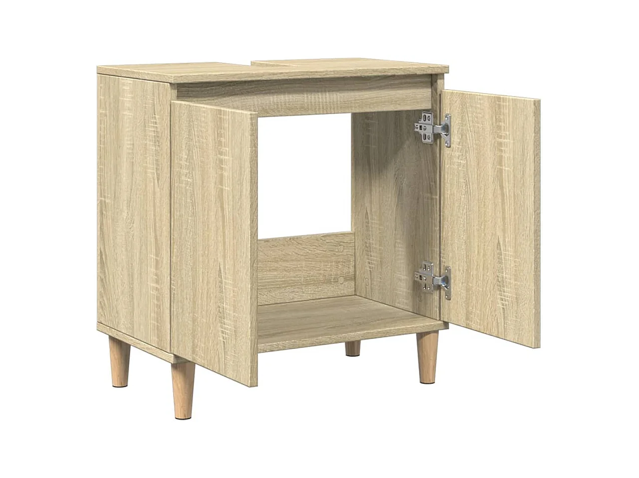 Armario de lavabo madera contrachapada roble Sonoma 58x33x60 cm