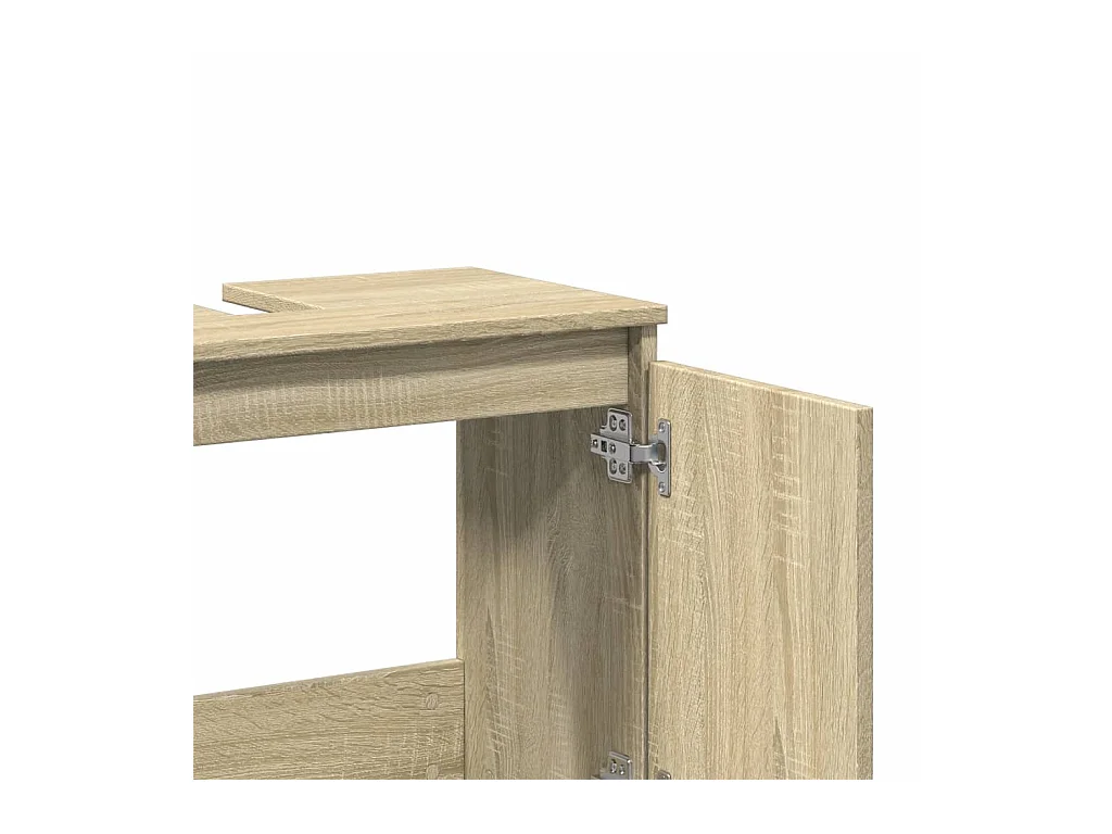 Armario de lavabo madera contrachapada roble Sonoma 58x33x60 cm