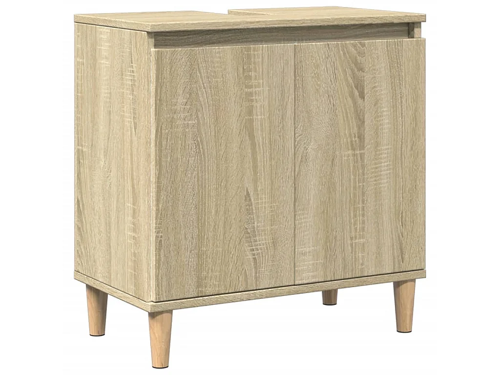 Waschbeckenunterschrank Sonoma-Eiche 58x33x60 cm Holzwerkstoff