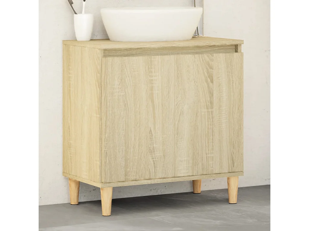 Waschbeckenunterschrank Sonoma-Eiche 58x33x60 cm Holzwerkstoff