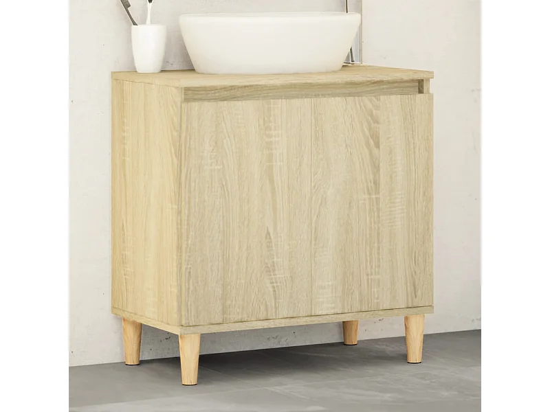 Mobile Lavabo Rovere Sonoma 58x33x60 cm in Legno Multistrato