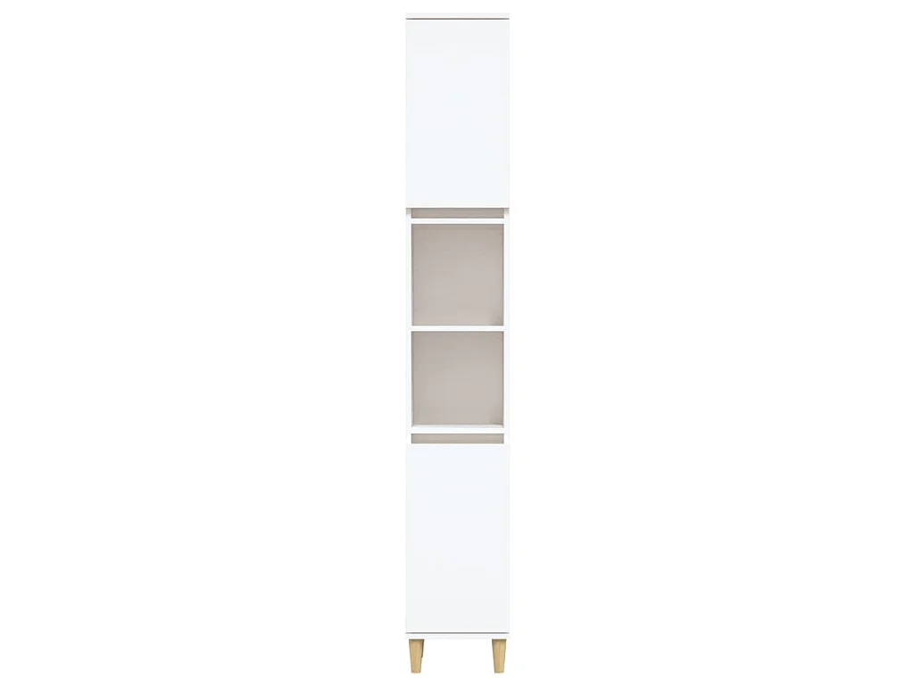 Armadietto da Bagno Bianco 30x30x190 cm in Legno Multistrato