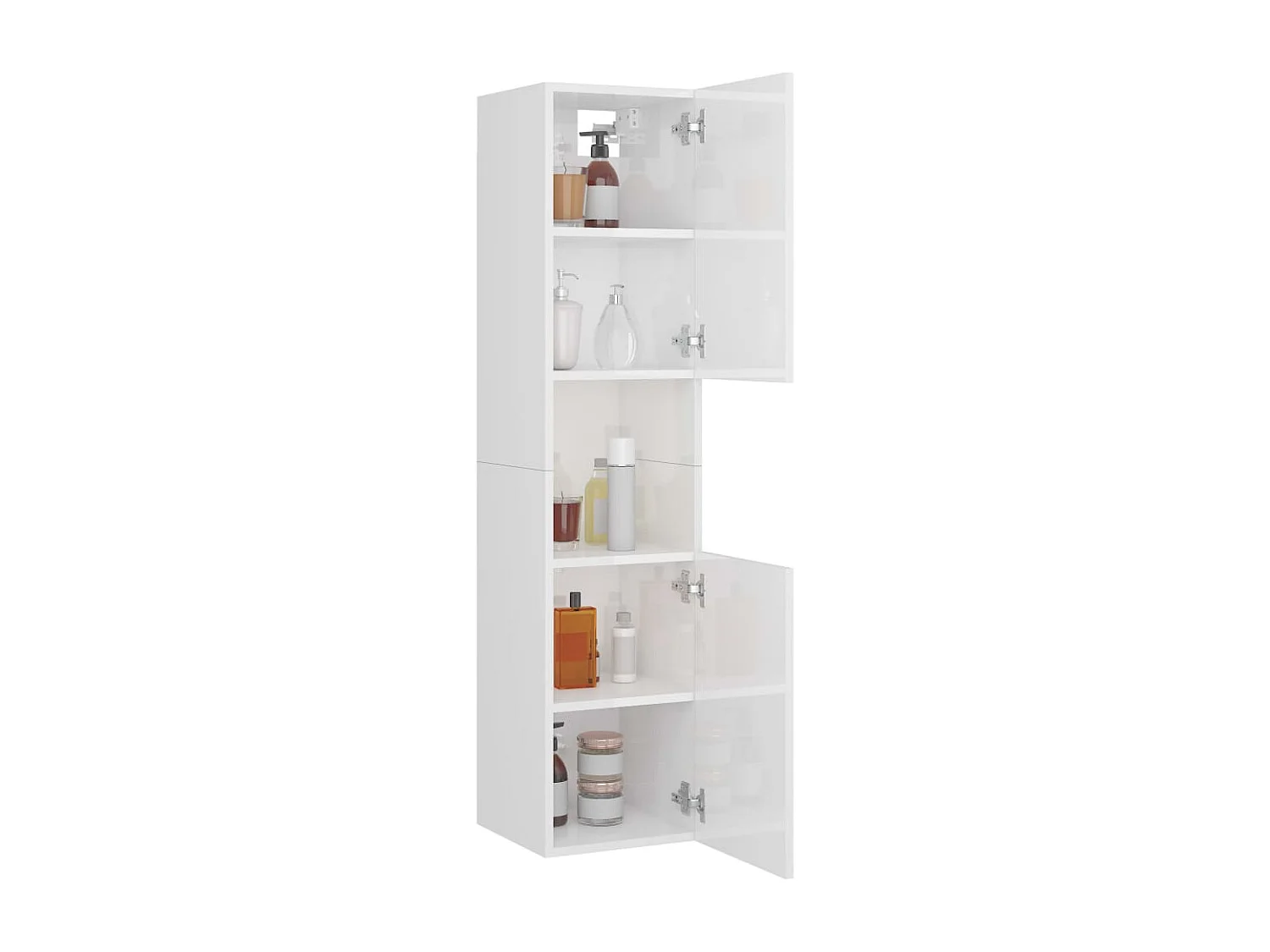 Armadietto Bagno Bianco Lucido 30x30x130cm in Legno Multistrato