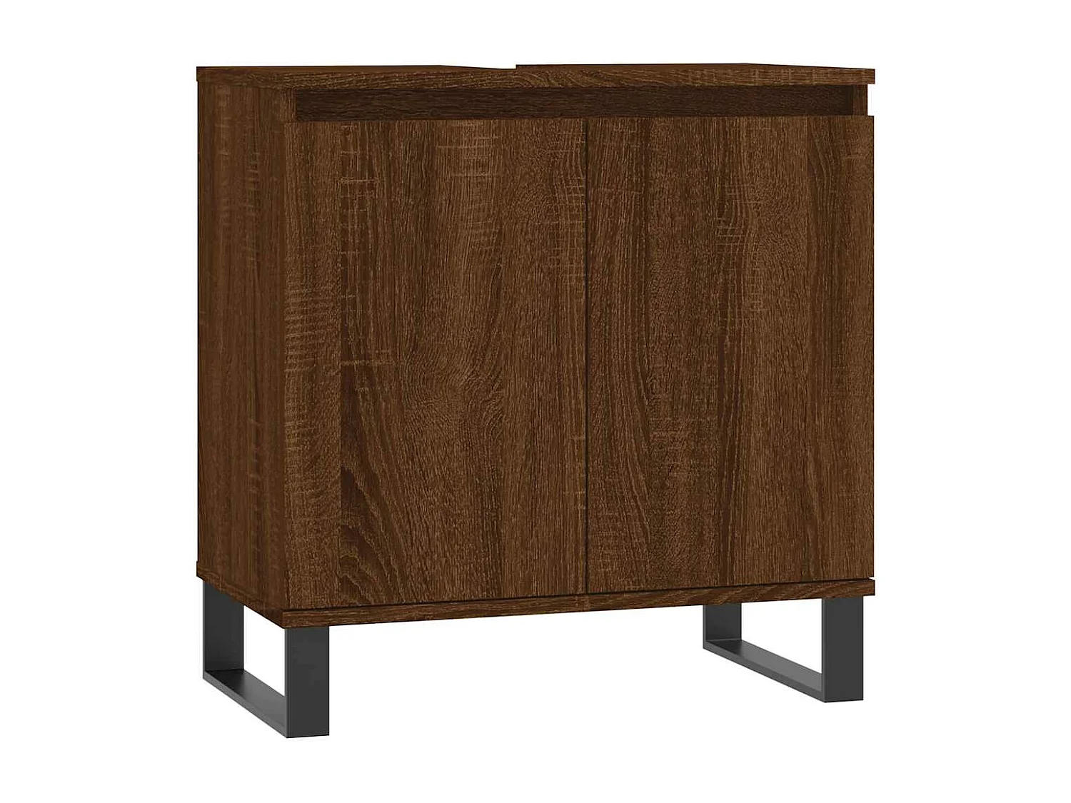 Badschrank Braun Eichen-Optik 58x33x60 cm Holzwerkstoff