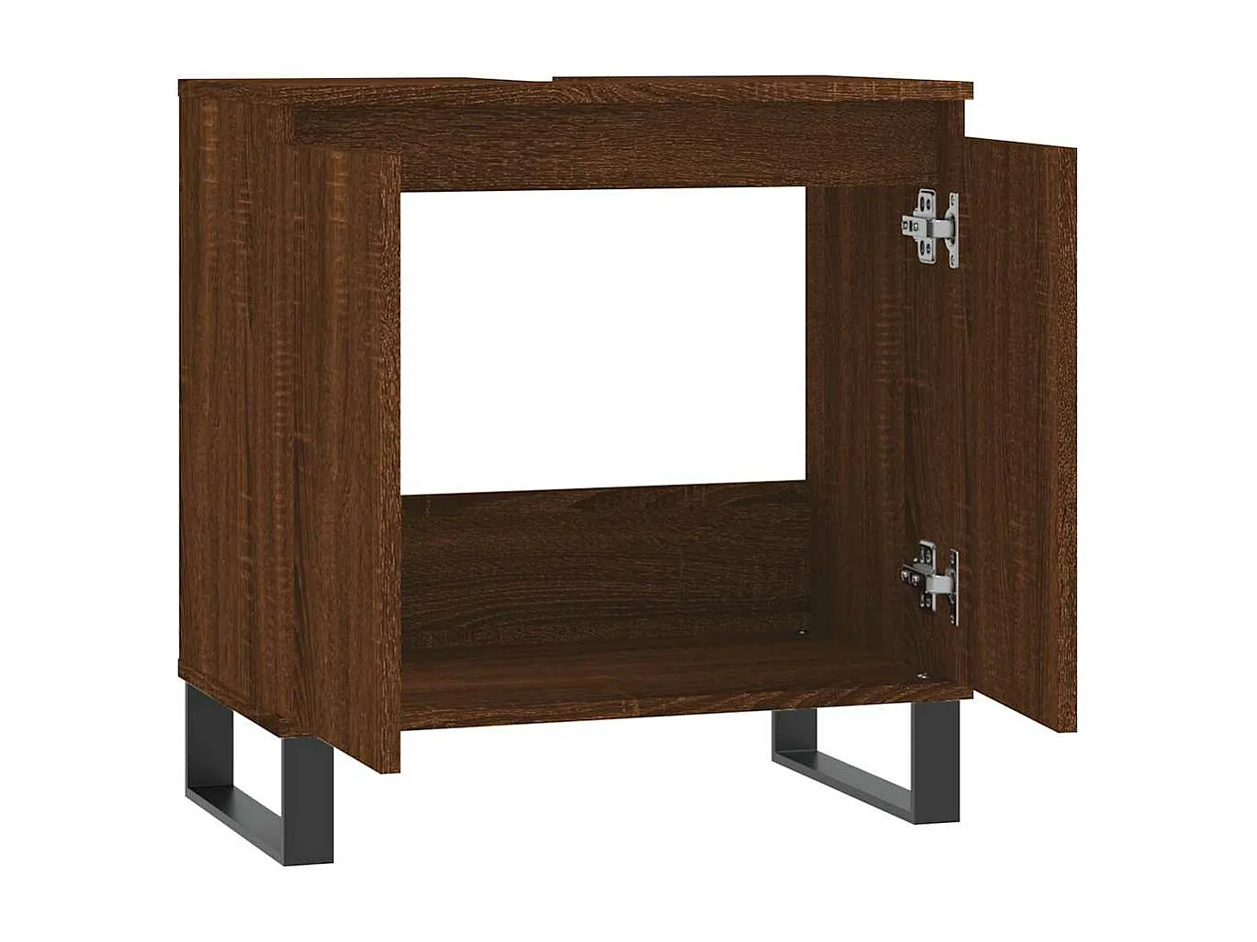 Badschrank Braun Eichen-Optik 58x33x60 cm Holzwerkstoff