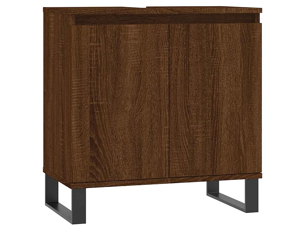 Armoire de bain chêne marron 58x33x60 cm bois d'ingénierie