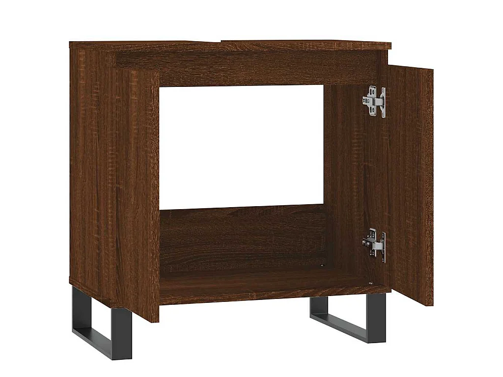 Armoire de bain chêne marron 58x33x60 cm bois d'ingénierie