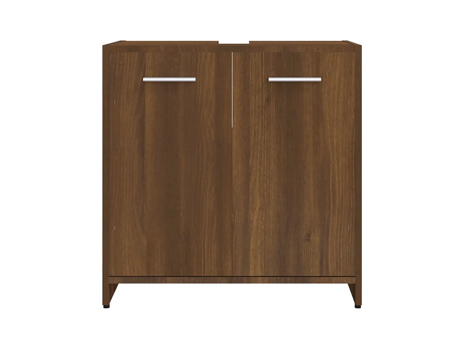 Badkamerkast 60x33x60 cm bewerkt hout bruin eikenkleur