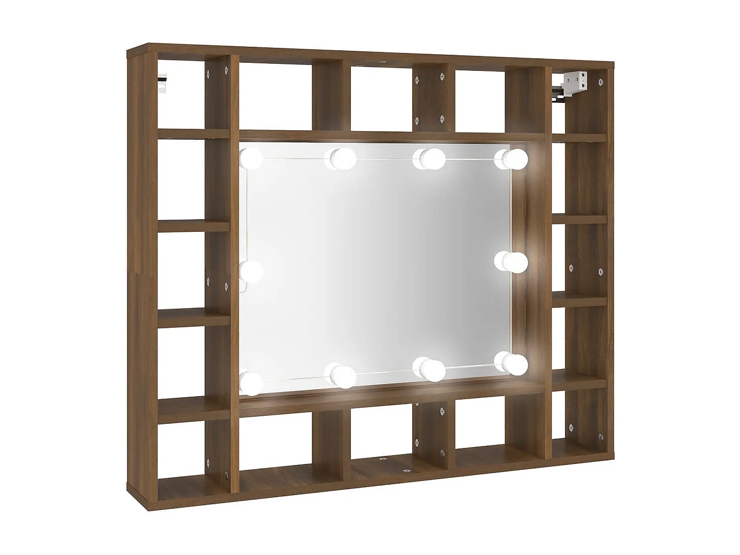 Armoire à miroir avec LED Chêne marron 91x15x76,5 cm