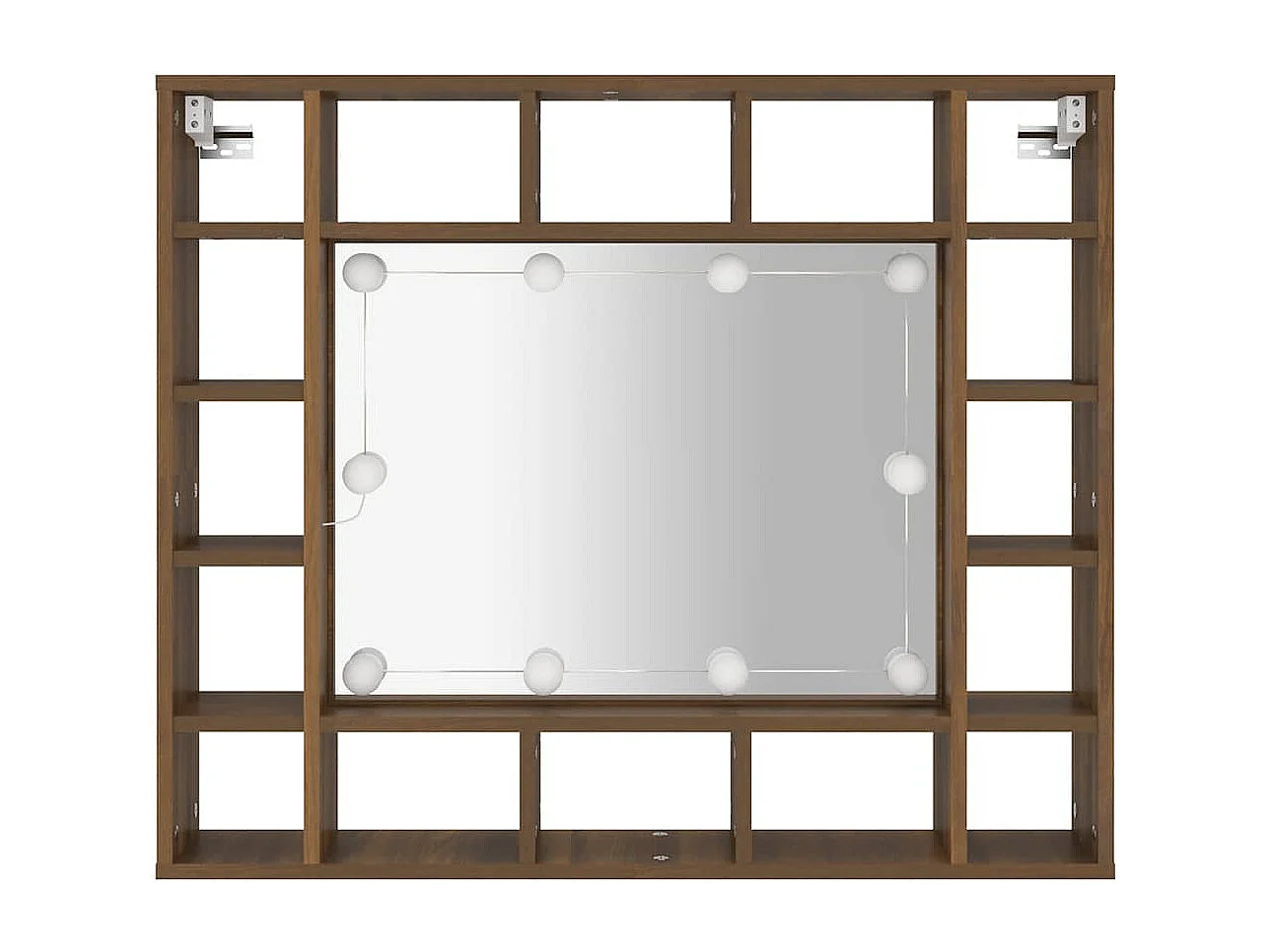 Armoire à miroir avec LED Chêne marron 91x15x76,5 cm