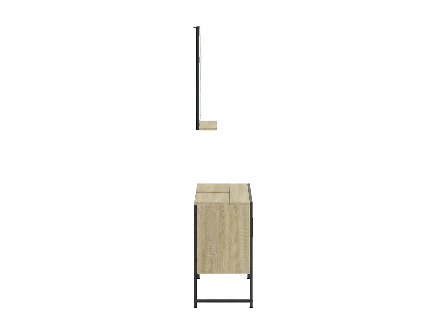 2-delige Badkamermeubelset bewerkt hout sonoma eikenkleurig