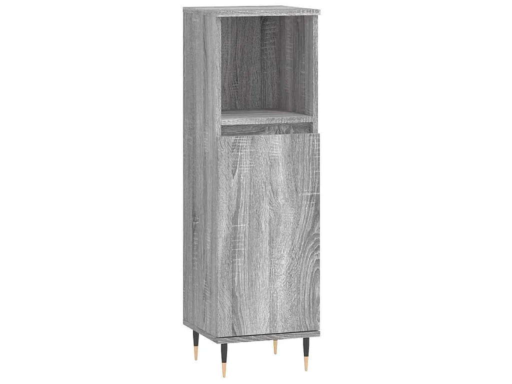 Armoire salle de bain sonoma gris 30x30x100 cm