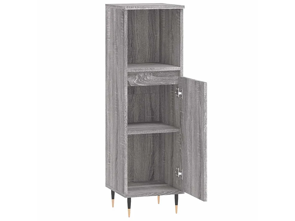 Armoire salle de bain sonoma gris 30x30x100 cm