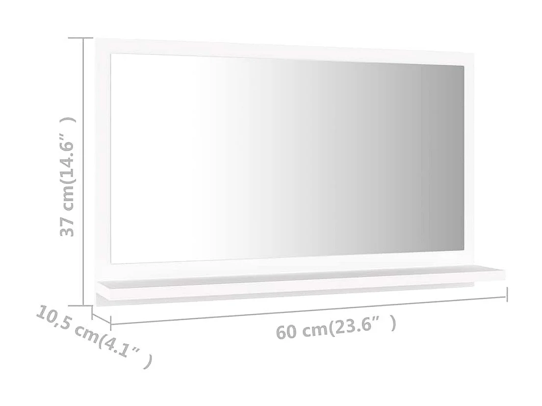 Espelho de casa de banho derivados de madeira branco