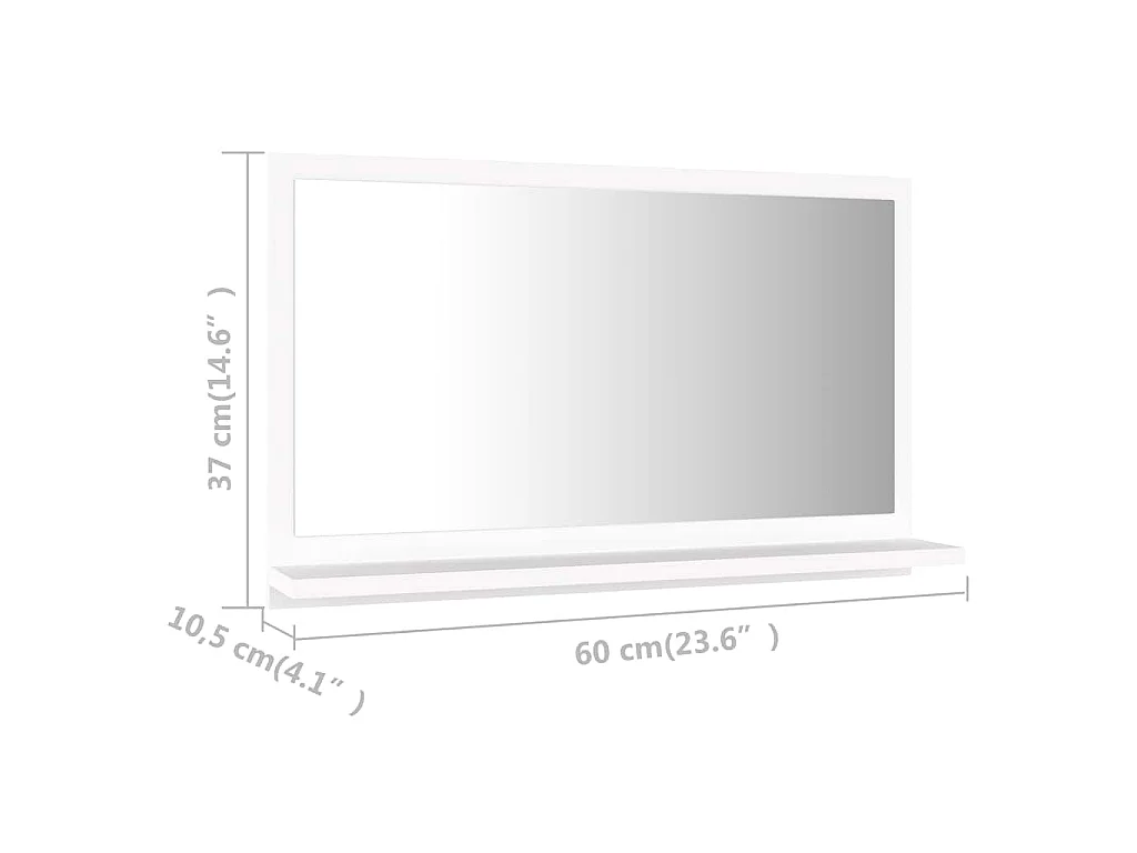 Badkamerspiegel 60x10,5x37 cm bewerkt hout wit