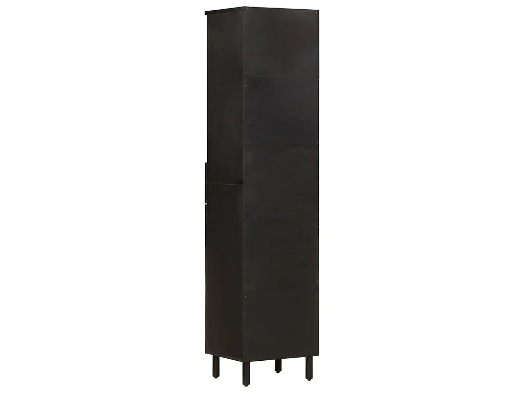 Badkamerkast 38x33x160 cm massief mangohout zwart