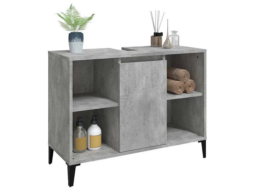 Waschbeckenunterschrank Betongrau 80x33x60 cm Holzwerkstoff