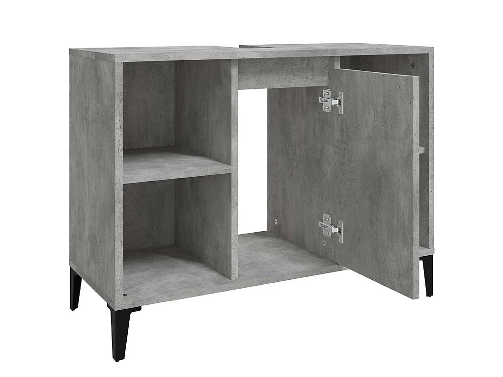 Waschbeckenunterschrank Betongrau 80x33x60 cm Holzwerkstoff