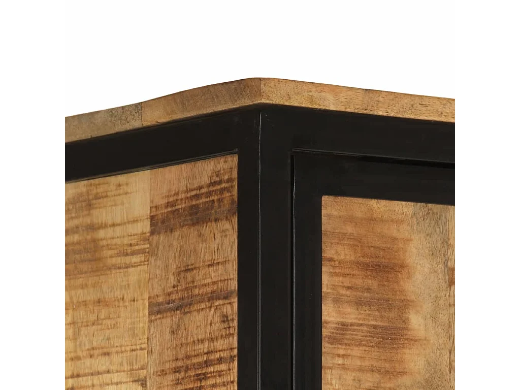 Armoire de salle de bain 40x27x180 cm fer et bois de manguier