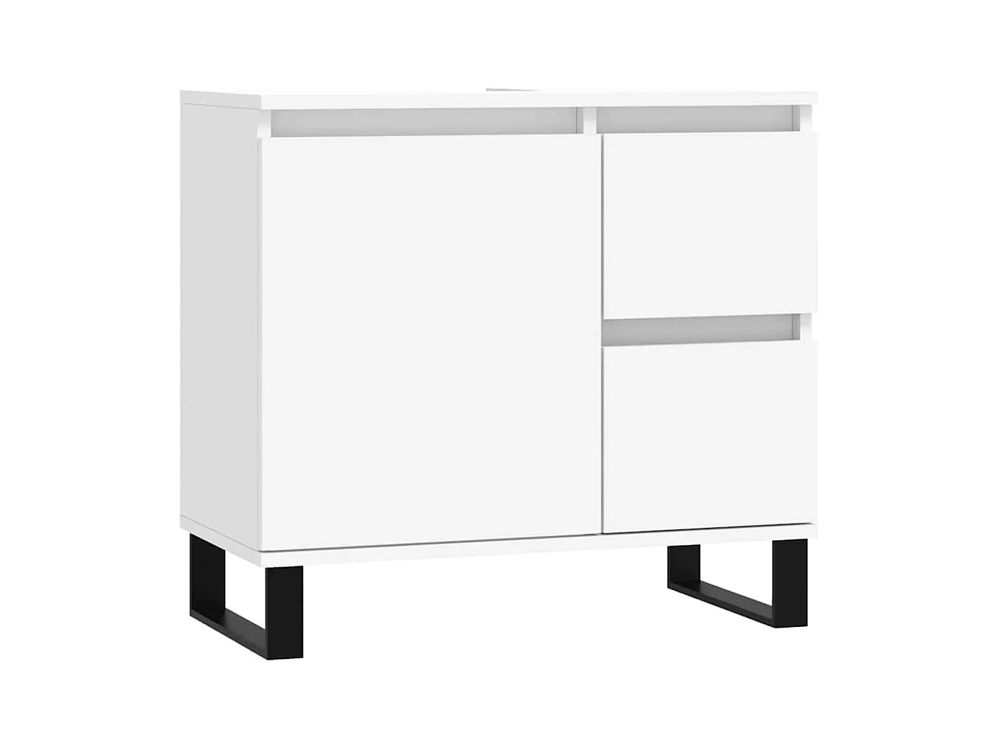 Badkamerkast 65x33x60 cm bewerkt hout wit