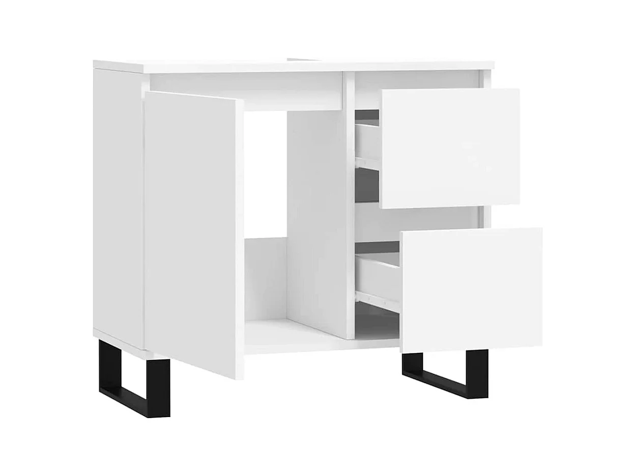 Badkamerkast 65x33x60 cm bewerkt hout wit