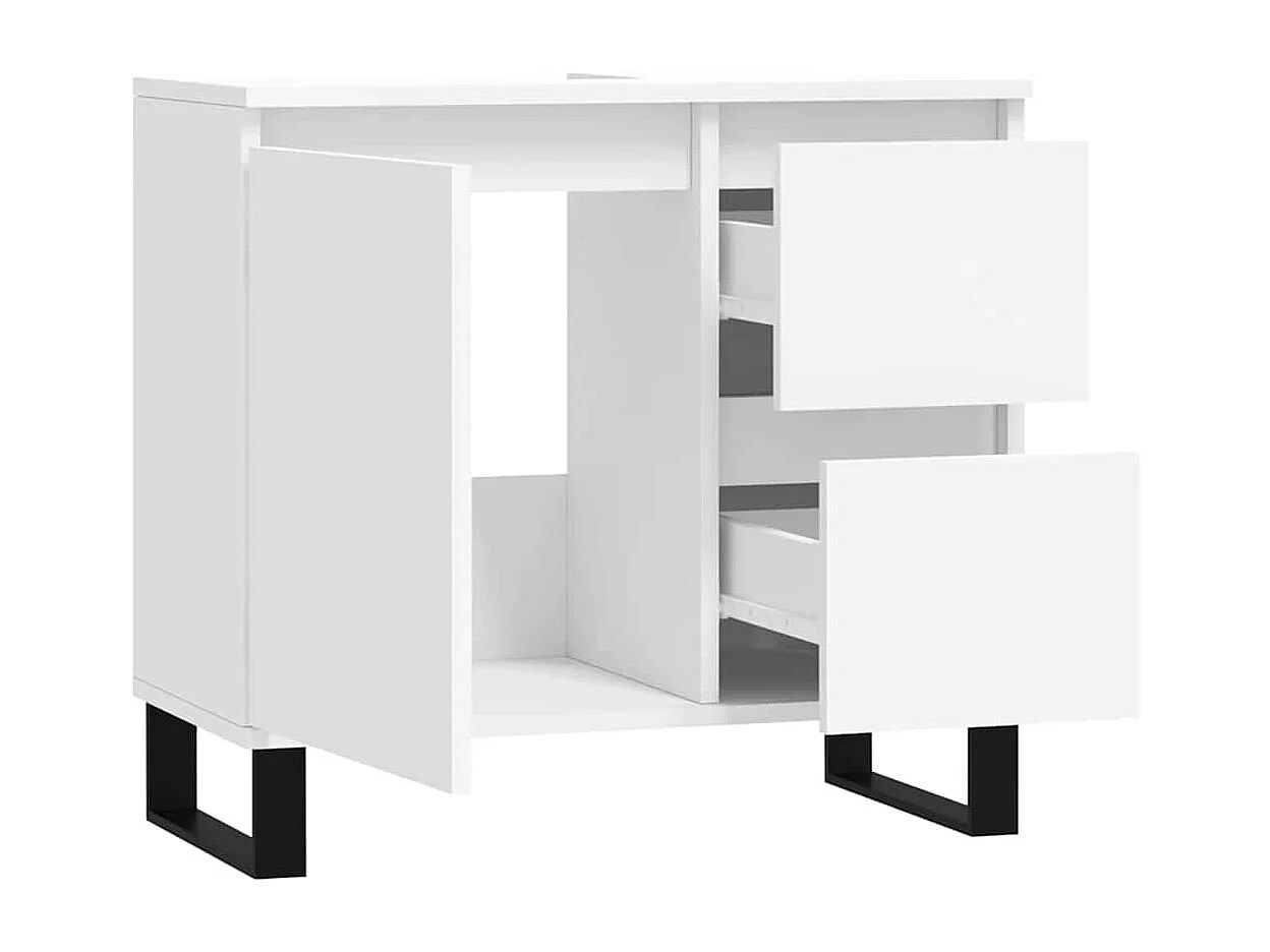 Armoire de salle de bain blanc 65x33x60 cm bois d'ingénierie