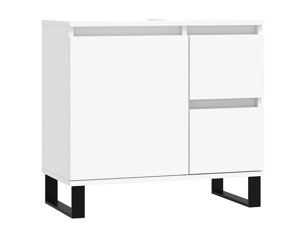 Badkamerkast 65x33x60 cm bewerkt hout wit