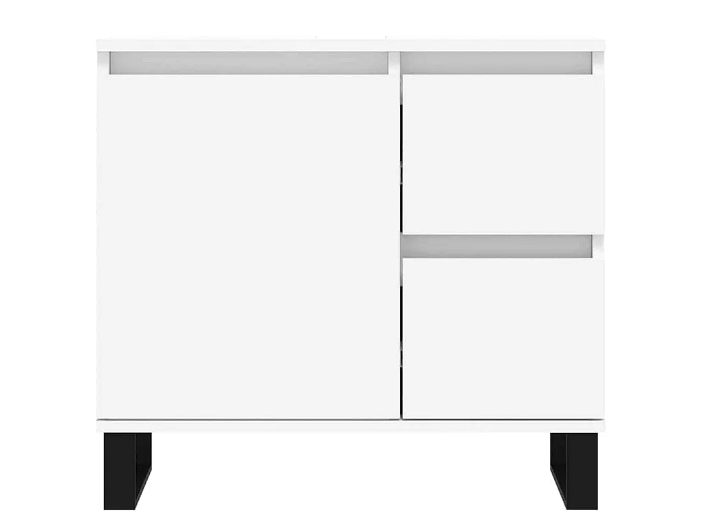 Badkamerkast 65x33x60 cm bewerkt hout wit