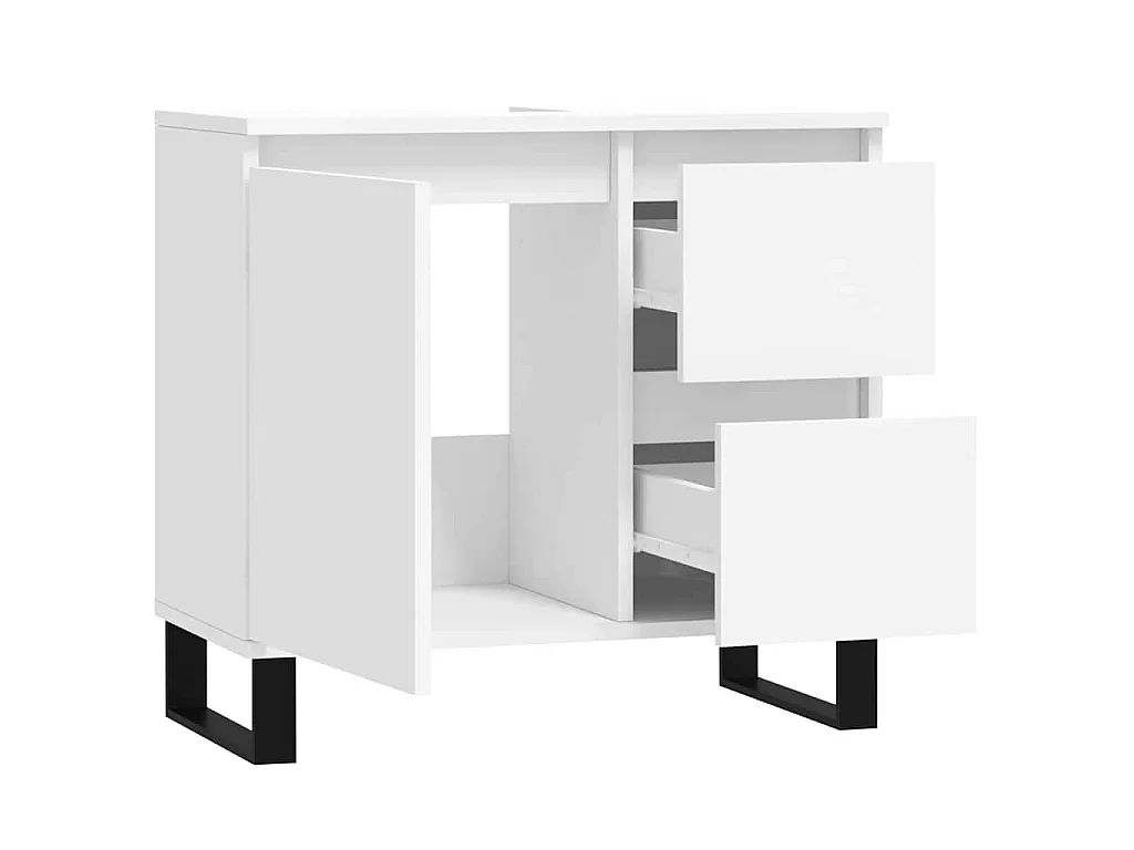 Badkamerkast 65x33x60 cm bewerkt hout wit