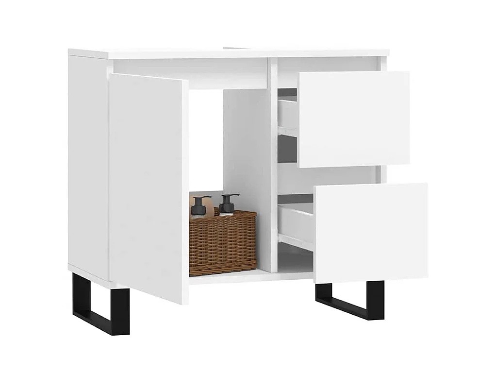 Armoire de salle de bain blanc 65x33x60 cm bois d'ingénierie