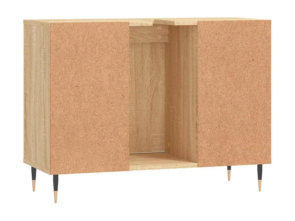 Badkamerkast 80x33x60 cm bewerkt hout sonoma eikenkleurig