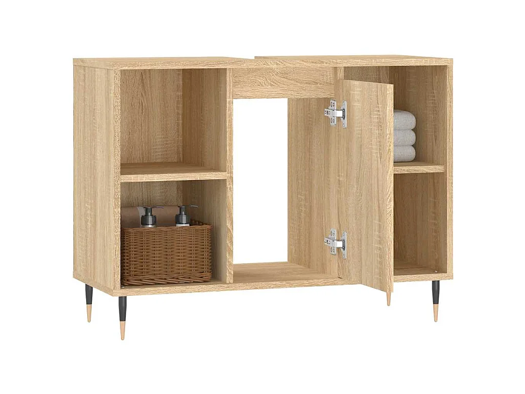 Armário p/ casa banho 80x33x60cm deriv. madeira carvalho sonoma
