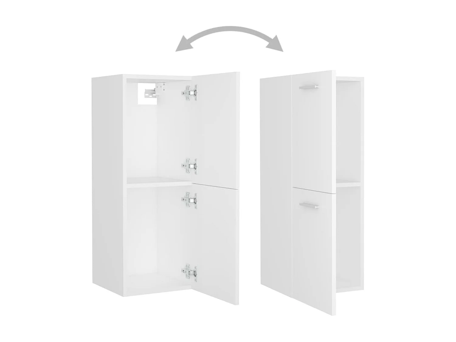 Badezimmerschrank Weiß 30x30x80 cm Holzwerkstoff